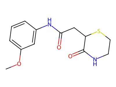 N-(3-methoxyphenyl)-2-(3-oxothiomorpholin-2-yl)acetamide structure