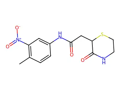 N-(4-methyl-3-nitrophenyl)-2-(3-oxothiomorpholin-2-yl)acetamide structure