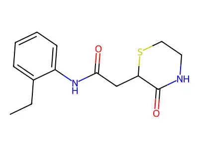 N-(2-ethylphenyl)-2-(3-oxothiomorpholin-2-yl)acetamide structure