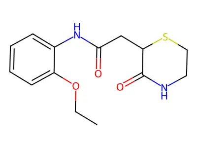 N-(2-ethoxyphenyl)-2-(3-oxothiomorpholin-2-yl)acetamide structure