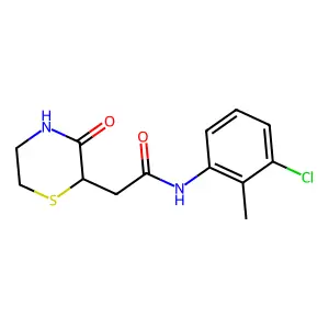 N-(3-chloro-2-methylphenyl)-2-(3-oxothiomorpholin-2-yl)acetamide structure