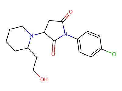1-(4-Chlorophenyl)-3-[2-(2-hydroxyethyl)piperidin-1-yl]pyrrolidine-2,5-dione structure