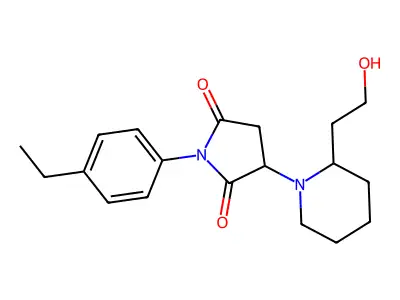 1-(4-Ethylphenyl)-3-[2-(2-hydroxyethyl)piperidin-1-yl]pyrrolidine-2,5-dione structure