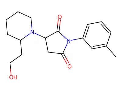 3-[2-(2-Hydroxyethyl)piperidin-1-yl]-1-(3-methylphenyl)pyrrolidine-2,5-dione structure