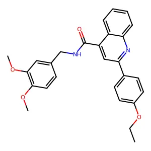 N-[(3,4-dimethoxyphenyl)methyl]-2-(4-ethoxyphenyl)quinoline-4-carboxamide structure