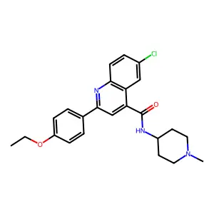 6-chloro-2-(4-ethoxyphenyl)-N-(1-methylpiperidin-4-yl)quinoline-4-carboxamide structure