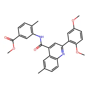 methyl 3-({[2-(2,5-dimethoxyphenyl)-6-methylquinolin-4-yl]carbonyl}amino)-4-methylbenzoate structure
