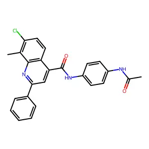 N-(4-acetamidophenyl)-7-chloro-8-methyl-2-phenylquinoline-4-carboxamide structure