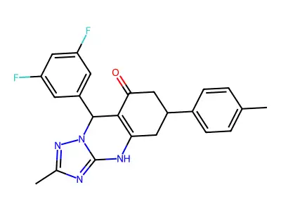 9-(3,5-difluorophenyl)-2-methyl-6-(4-methylphenyl)-5,6,7,9-tetrahydro[1,2,4]triazolo[5,1-b]quinazolin-8(4H)-one structure