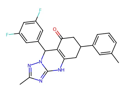 9-(3,5-difluorophenyl)-2-methyl-6-(3-methylphenyl)-5,6,7,9-tetrahydro[1,2,4]triazolo[5,1-b]quinazolin-8(4H)-one structure
