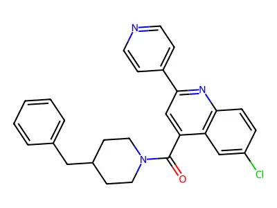 (4-Benzylpiperidin-1-yl)-(6-chloro-2-pyridin-4-ylquinolin-4-yl)methanone structure