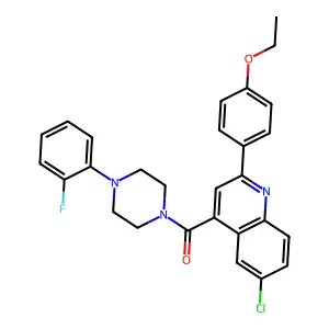 [6-chloro-2-(4-ethoxyphenyl)quinolin-4-yl]-[4-(2-fluorophenyl)piperazin-1-yl]methanone structure