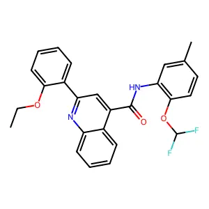 N-[2-(difluoromethoxy)-5-methylphenyl]-2-(2-ethoxyphenyl)quinoline-4-carboxamide structure