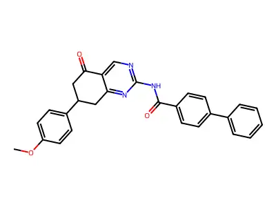 N-[7-(4-methoxyphenyl)-5-oxo-5,6,7,8-tetrahydroquinazolin-2-yl]biphenyl-4-carboxamide structure