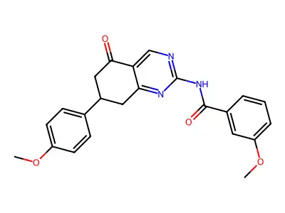 3-methoxy-N-[7-(4-methoxyphenyl)-5-oxo-5,6,7,8-tetrahydroquinazolin-2-yl]benzamide structure