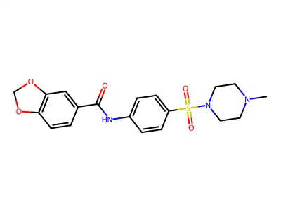 N-[4-(4-methylpiperazin-1-yl)sulfonylphenyl]-1,3-benzodioxole-5-carboxamide structure