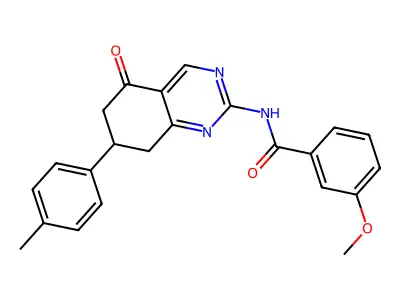 3-methoxy-N-[7-(4-methylphenyl)-5-oxo-5,6,7,8-tetrahydroquinazolin-2-yl]benzamide structure