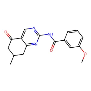 3-methoxy-N-(7-methyl-5-oxo-5,6,7,8-tetrahydroquinazolin-2-yl)benzamide structure