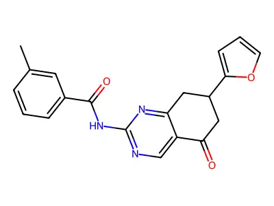 N-[7-(furan-2-yl)-5-oxo-5,6,7,8-tetrahydroquinazolin-2-yl]-3-methylbenzamide structure
