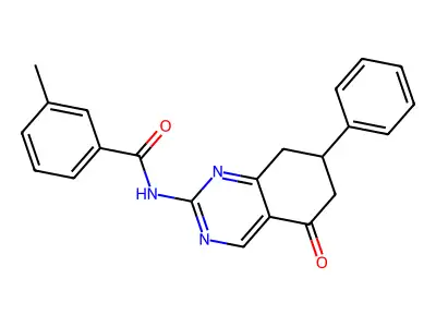 3-methyl-N-(5-oxo-7-phenyl-5,6,7,8-tetrahydroquinazolin-2-yl)benzamide structure