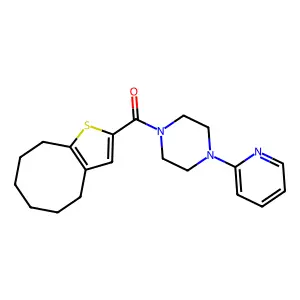 4,5,6,7,8,9-hexahydrocycloocta[b]thiophen-2-yl-(4-pyridin-2-ylpiperazin-1-yl)methanone structure