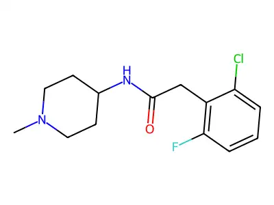 2-(2-chloro-6-fluorophenyl)-N-(1-methylpiperidin-4-yl)acetamide structure