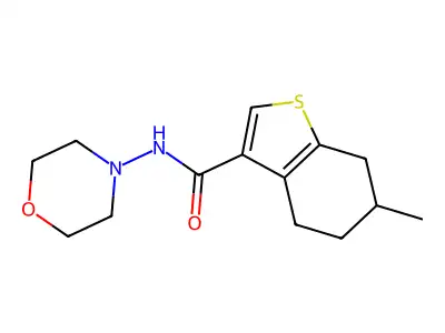 6-methyl-N-morpholin-4-yl-4,5,6,7-tetrahydro-1-benzothiophene-3-carboxamide structure