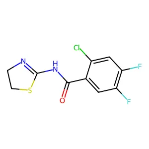 2-chloro-N-(4,5-dihydro-1,3-thiazol-2-yl)-4,5-difluorobenzamide structure