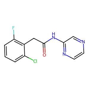 2-(2-chloro-6-fluorophenyl)-N-pyrazin-2-ylacetamide structure