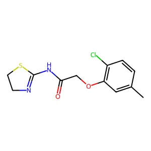 2-(2-chloro-5-methylphenoxy)-N-(4,5-dihydro-1,3-thiazol-2-yl)acetamide structure