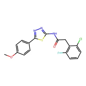 2-(2-chloro-6-fluorophenyl)-N-[5-(4-methoxyphenyl)-1,3,4-thiadiazol-2-yl]acetamide structure