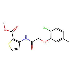 Methyl 3-{[(2-chloro-5-methylphenoxy)acetyl]amino}thiophene-2-carboxylate structure