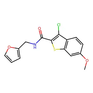 3-chloro-N-(furan-2-ylmethyl)-6-methoxy-1-benzothiophene-2-carboxamide structure
