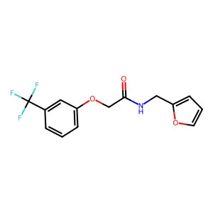 N-(furan-2-ylmethyl)-2-[3-(trifluoromethyl)phenoxy]acetamide structure