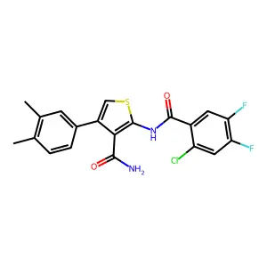 2-[(2-chloro-4,5-difluorobenzoyl)amino]-4-(3,4-dimethylphenyl)thiophene-3-carboxamide structure