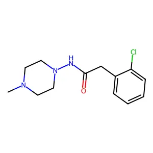 2-(2-chlorophenyl)-N-(4-methylpiperazin-1-yl)acetamide structure