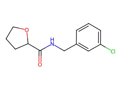 N-[(3-chlorophenyl)methyl]oxolane-2-carboxamide structure