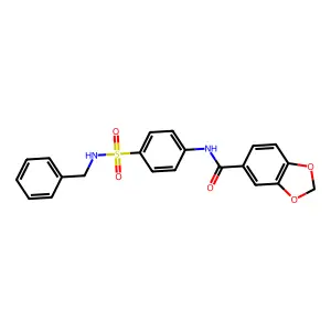 N-[4-(benzylsulfamoyl)phenyl]-1,3-benzodioxole-5-carboxamide structure