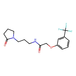 N-[3-(2-oxopyrrolidin-1-yl)propyl]-2-[3-(trifluoromethyl)phenoxy]acetamide structure