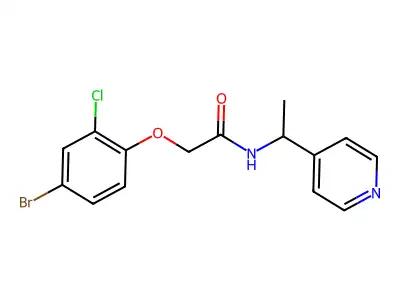 2-(4-bromo-2-chlorophenoxy)-N-(1-pyridin-4-ylethyl)acetamide structure
