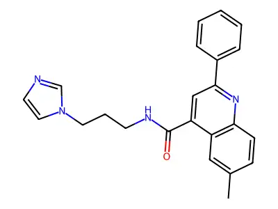 N-(3-imidazol-1-ylpropyl)-6-methyl-2-phenylquinoline-4-carboxamide structure