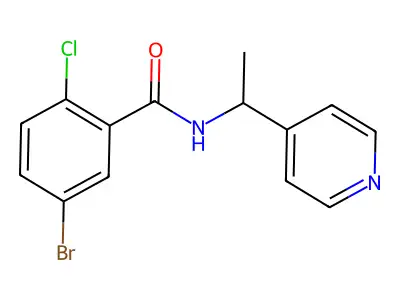 5-bromo-2-chloro-N-(1-pyridin-4-ylethyl)benzamide structure