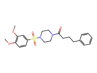 1-[4-(3,4-Dimethoxyphenyl)sulfonylpiperazin-1-yl]-4-phenylbutan-1-one structure