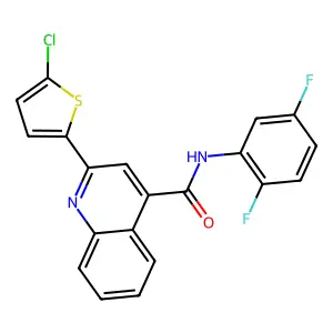 2-(5-chlorothiophen-2-yl)-N-(2,5-difluorophenyl)quinoline-4-carboxamide structure