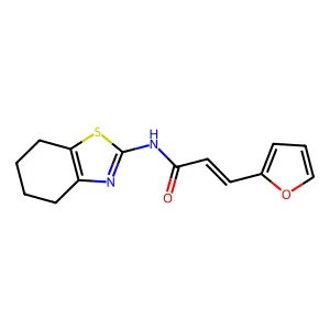 (2E)-3-(furan-2-yl)-N-(4,5,6,7-tetrahydro-1,3-benzothiazol-2-yl)prop-2-enamide structure