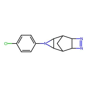3,4,8-Triazatetracyclo(4.3.1.02,5.07,9)dec-3-ene, 8-(4-chlorophenyl)-, (1R,2R,5S,6S,7R,9S)-rel- structure