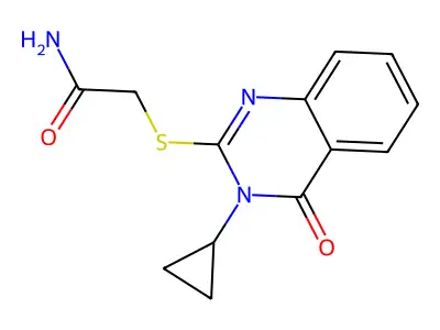 2-(3-Cyclopropyl-4-oxoquinazolin-2-yl)sulfanylacetamide structure