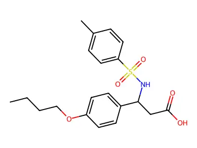 4-Butoxy-I(2)-[[(4-methylphenyl)sulfonyl]amino]benzenepropanoic acid structure
