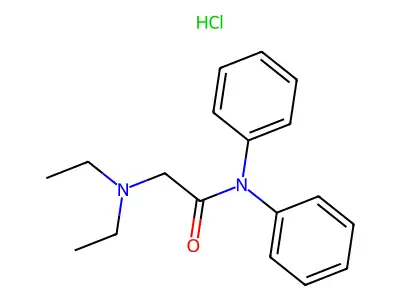 Acetamide, 2-(diethylamino)-N,N-diphenyl-, hydrochloride structure