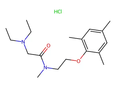 Acetamide, 2-(diethylamino)-N-methyl-N-(2-mesityloxyethyl)-, hydrochloride structure